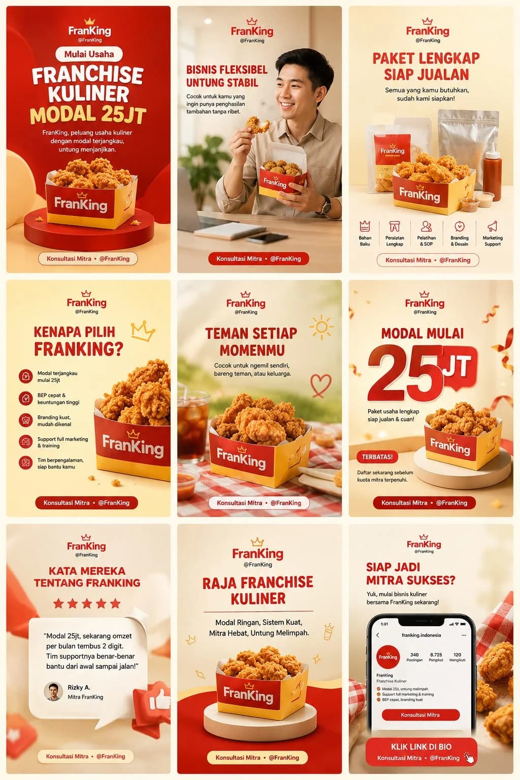 Sembilan feed Instagram Franchise yang konsisten dalam satu campaign